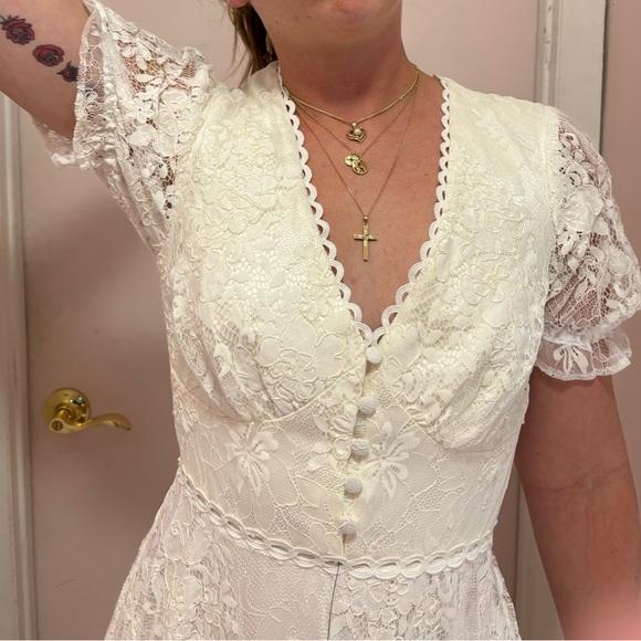 Gorgeous Lace Boho Wedding Dress NWT - Picture 4 of 13